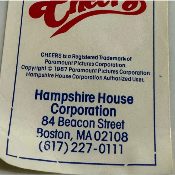 Vintage Cheers Boston Coffee Mug Cup 1987 Original Sticker Boston CollectibleNEW - Picture 4 of 7